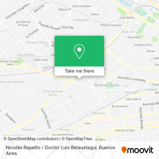 Mapa de Nicolás Repetto / Doctor Luis Belaustegui