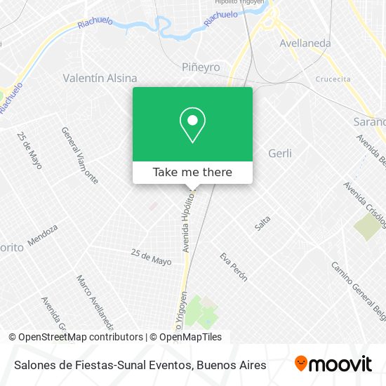 Mapa de Salones de Fiestas-Sunal Eventos