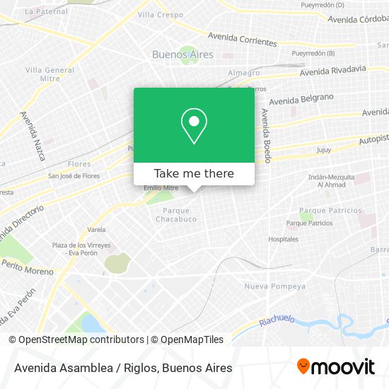 Mapa de Avenida Asamblea / Riglos