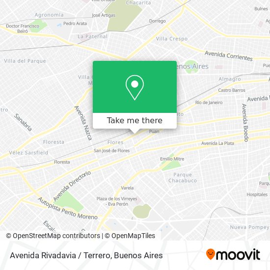 Avenida Rivadavia / Terrero map