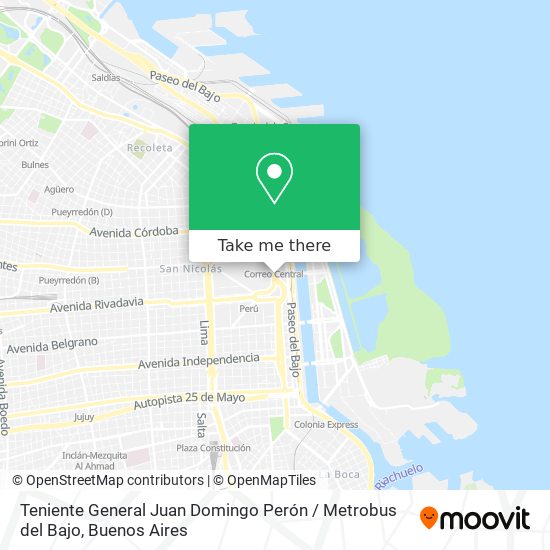 Teniente General Juan Domingo Perón / Metrobus del Bajo map