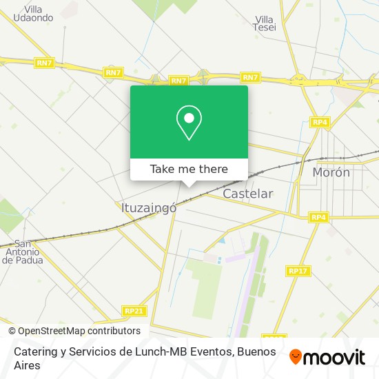 Catering y Servicios de Lunch-MB Eventos map