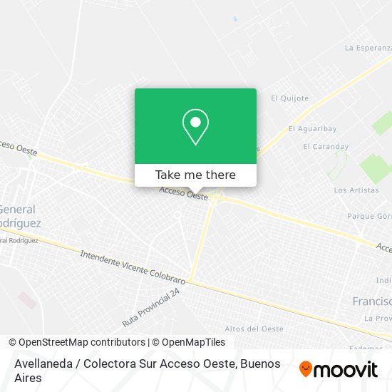 Avellaneda / Colectora Sur Acceso Oeste map