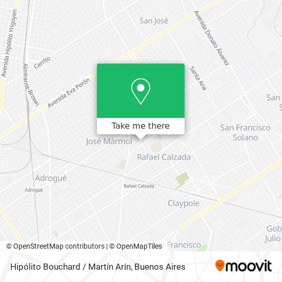 Hipólito Bouchard / Martín Arín map