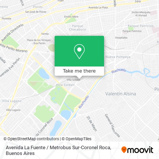 Avenida La Fuente / Metrobus Sur-Coronel Roca map