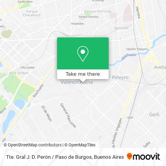 Mapa de Tte. Gral J. D. Perón / Paso de Burgos