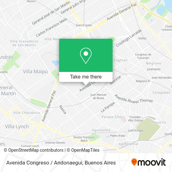 Mapa de Avenida Congreso / Andonaegui