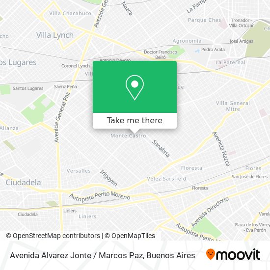 Avenida Alvarez Jonte / Marcos Paz map