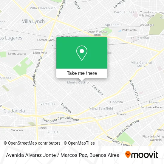 Mapa de Avenida Alvarez Jonte / Marcos Paz