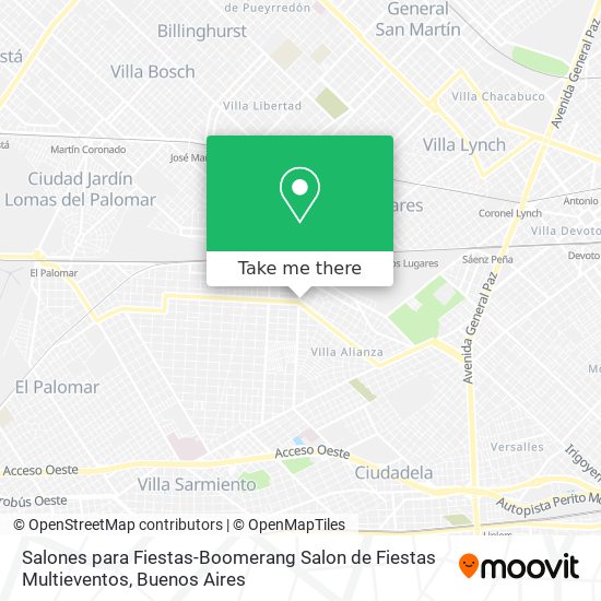 Salones para Fiestas-Boomerang Salon de Fiestas Multieventos map