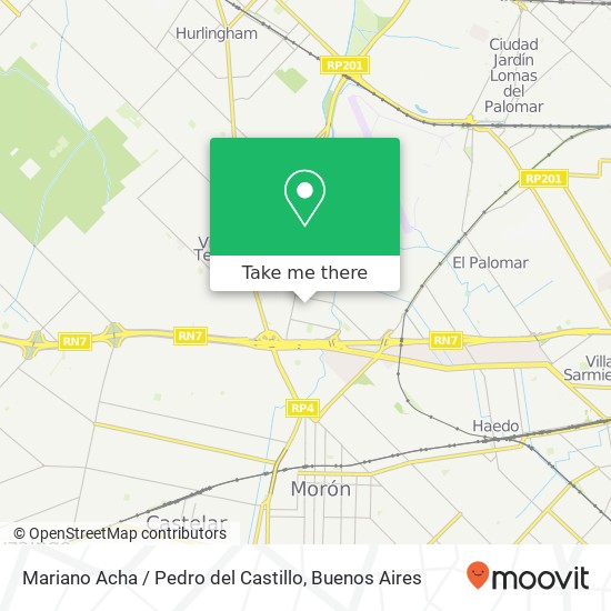 Mariano Acha / Pedro del Castillo map