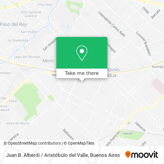 Juan B. Alberdi / Aristóbulo del Valle map