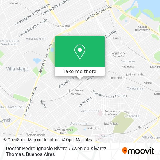 Mapa de Doctor Pedro Ignacio Rivera / Avenida Álvarez Thomas