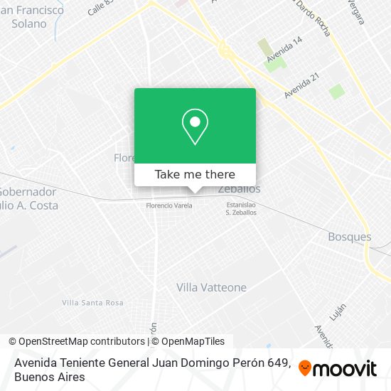 Mapa de Avenida Teniente General Juan Domingo Perón 649