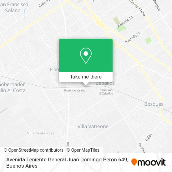 Mapa de Avenida Teniente General Juan Domingo Perón 649