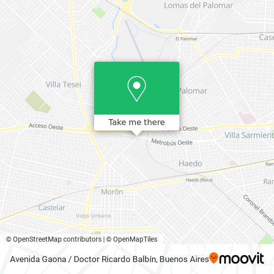 Avenida Gaona / Doctor Ricardo Balbín map