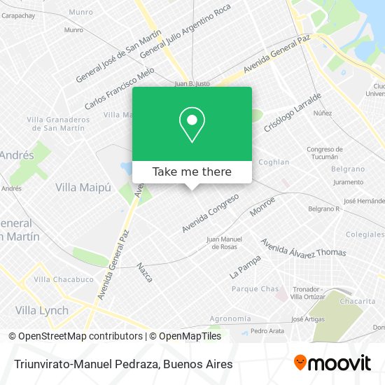 Triunvirato-Manuel Pedraza map