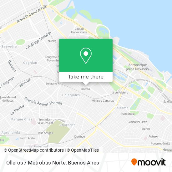 Mapa de Olleros / Metrobús Norte