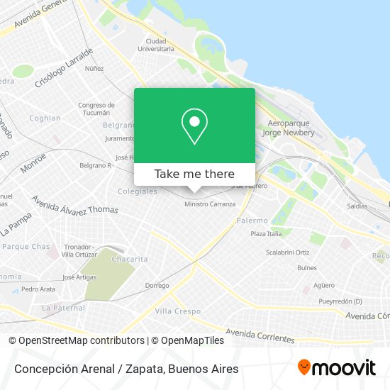 Concepción Arenal / Zapata map