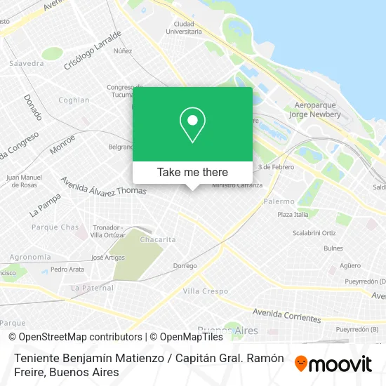 Mapa de Teniente Benjamín Matienzo / Capitán Gral. Ramón Freire