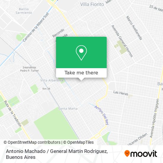 Antonio Machado / General Martín Rodríguez map