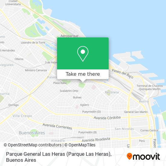 Mapa de Parque General Las Heras