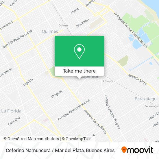 Mapa de Ceferino Namuncurá / Mar del Plata