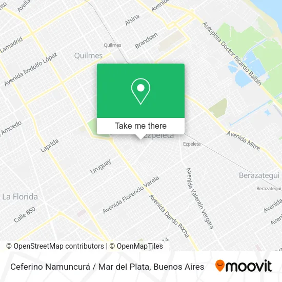 Mapa de Ceferino Namuncurá / Mar del Plata