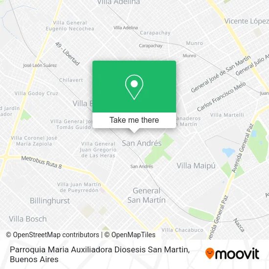 Mapa de Parroquia Maria Auxiliadora Diosesis San Martin
