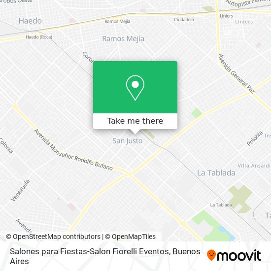 Mapa de Salones para Fiestas-Salon Fiorelli Eventos