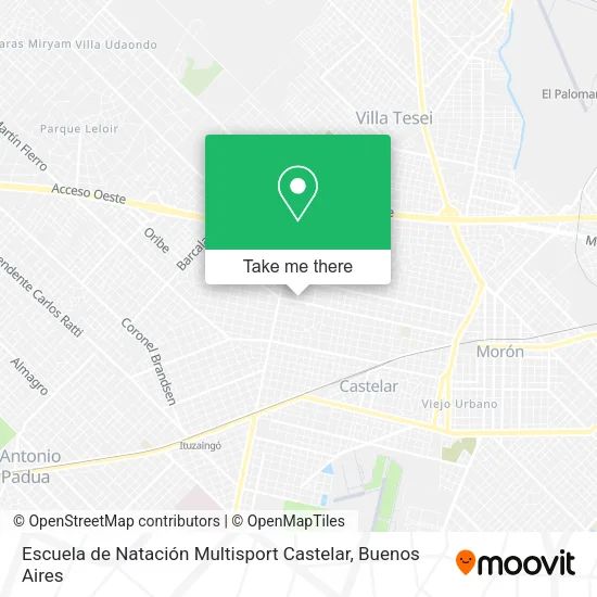 Mapa de Escuela de Natación Multisport Castelar