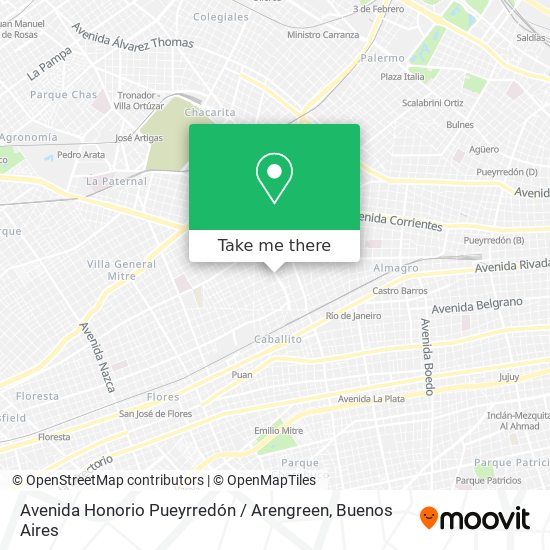 Avenida Honorio Pueyrredón / Arengreen map