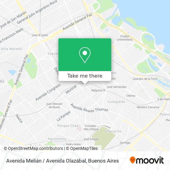 Avenida Melián / Avenida Olazábal map