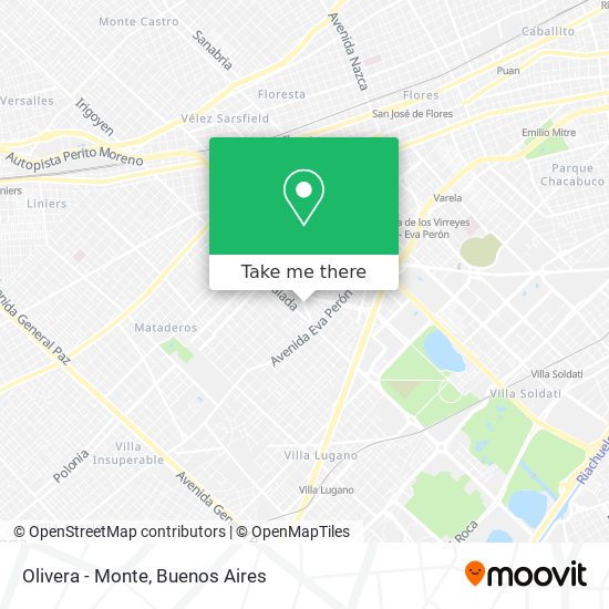 Olivera - Monte map