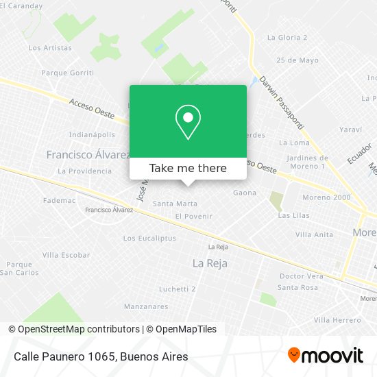 Mapa de Calle Paunero 1065