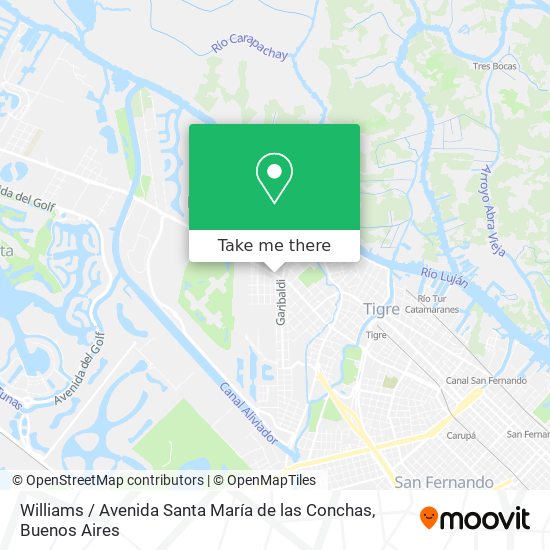 Williams / Avenida Santa María de las Conchas map