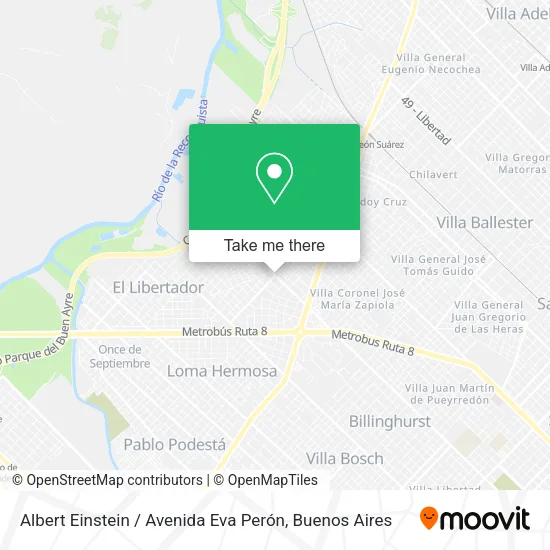 Albert Einstein / Avenida Eva Perón map