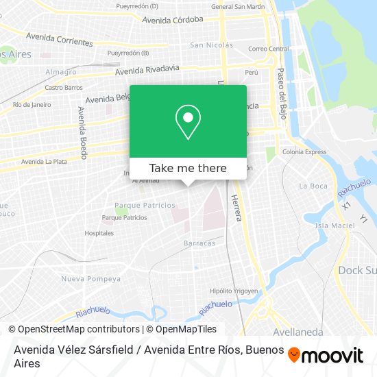 Avenida Vélez Sársfield / Avenida Entre Ríos map