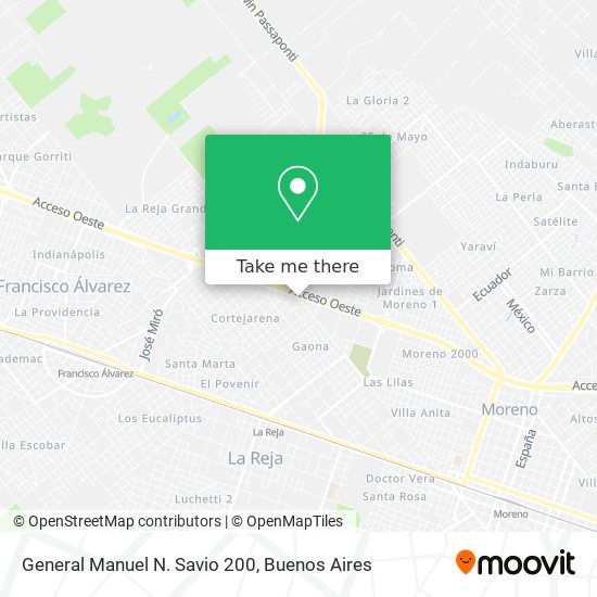 General Manuel N. Savio 200 map