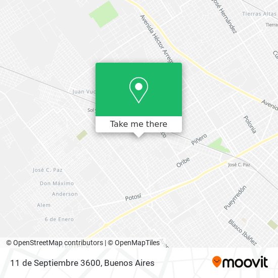 11 de Septiembre 3600 map