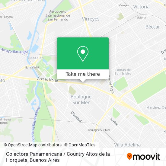 Colectora Panamericana / Country Altos de la Horqueta map