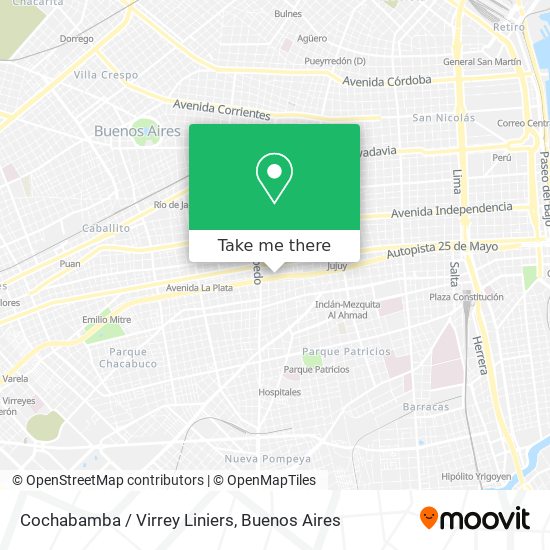 Cochabamba / Virrey Liniers map