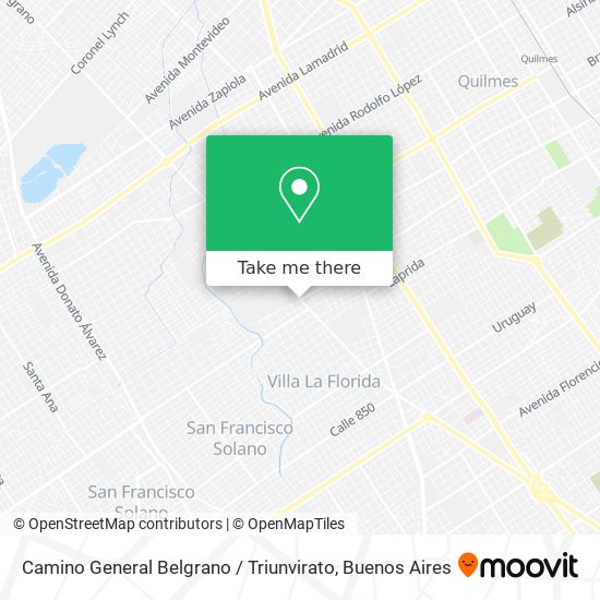 Camino General Belgrano / Triunvirato map