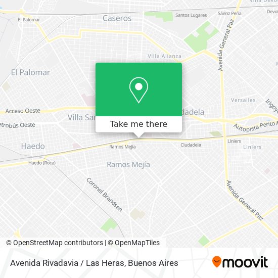 Avenida Rivadavia / Las Heras map