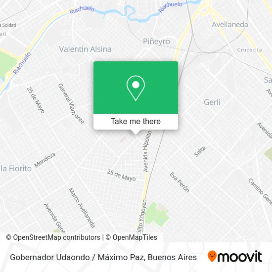 Mapa de Gobernador Udaondo / Máximo Paz