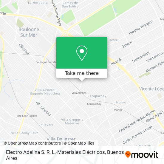 Mapa de Electro Adelina S. R. L.-Materiales Eléctricos