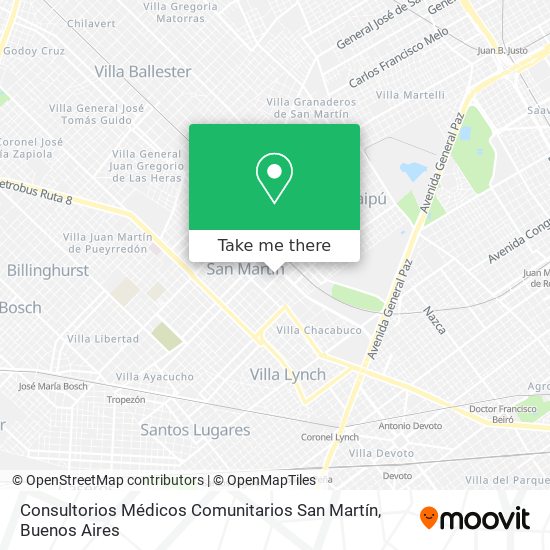 Mapa de Consultorios Médicos Comunitarios San Martín