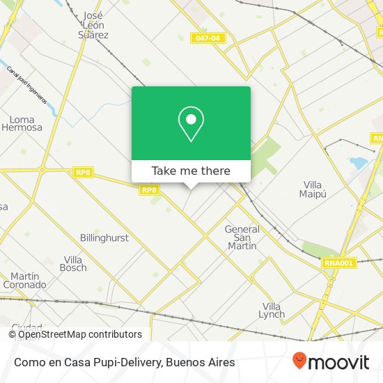 Como en Casa Pupi-Delivery map