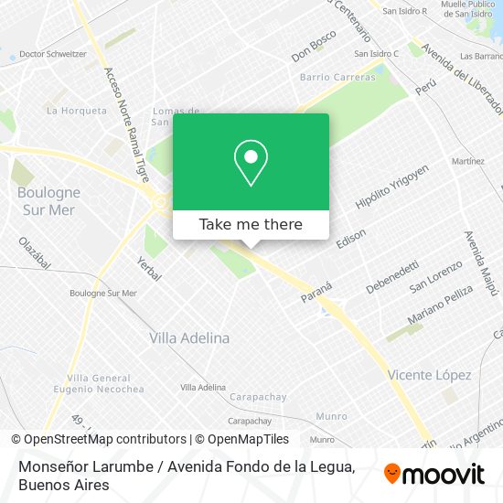 Monseñor Larumbe / Avenida Fondo de la Legua map