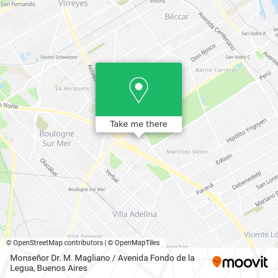 Monseñor Dr. M. Magliano / Avenida Fondo de la Legua map